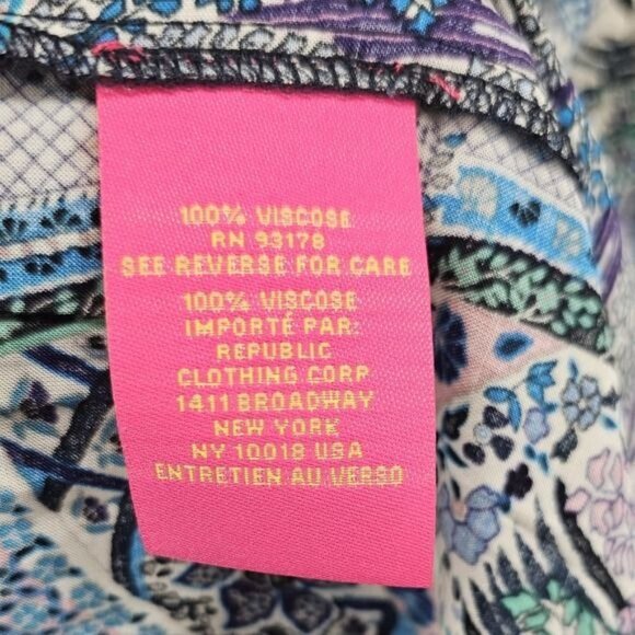 Catherine MaLandrino Blue Paisley Midi Skirt‎ Medium New - Picture 8 of 8